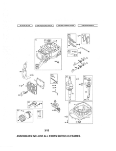 Cylinder/Crankshaft/Sump Diagram and Parts List for 126T02-1225-EX  Briggs and Stratton Engine